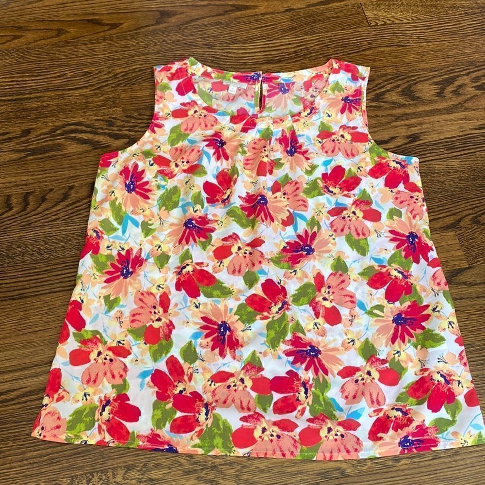 Talbots Pink Floral Tank - Size Small